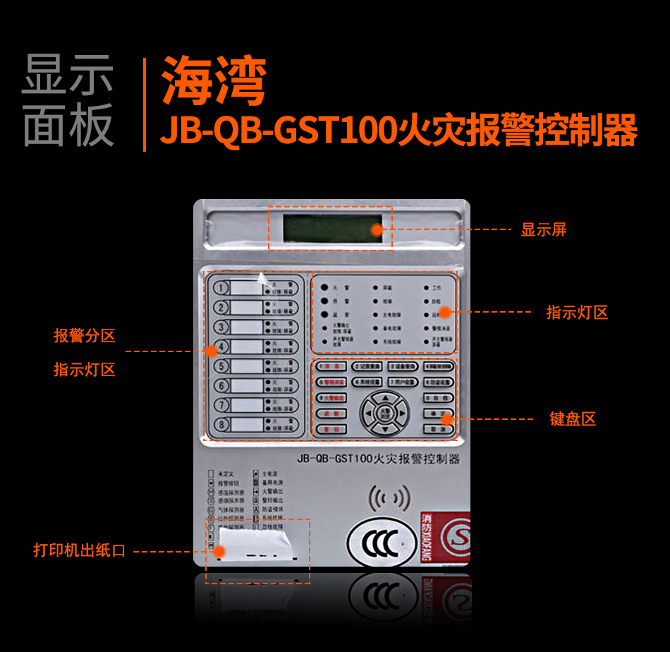 貴州海灣JB-QB-GST100貴州火災(zāi)報警控制器顯示面板